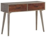 vidaXL Mesa consola 110x35x75 cm mangueira maciça áspera cinzento