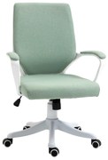 Vinsetto Cadeira Ergonômica Cadeira Giratória Altura Ajustável Suporte Lombar Confortável Design Moderno 62x69x92-102 cm Verde | Aosom Portugal