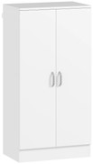 HOMCOM Sapateira de 2 Portas Sapateira para Entrada com 6 Prateleiras Ajustáveis para 14 Pares de Sapatos 55x35x108 cm Branco | Aosom Portugal