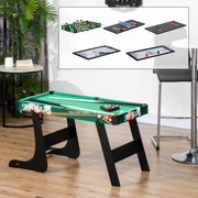 Mesa Multi Jogos para Crianças acima de 7 Anos Mesa de Jogos 6 em 1 Dobrável Bilhar Matraquilho Ping Pong Lançamento de Anéis Hóquei no Gelo e Air Hóq