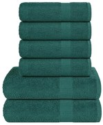 vidaXL 6pcs Conjunto de toalhas FROGN 360 g/m² verde