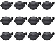 vidaXL Candeeiros solares de exterior LED para vedações 12 pcs preto