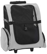 vidaXL Carrinho para animais de estimação 3 em 1 Design Cinza 48x32x(57-106) cm Tecido Oxford