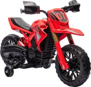 AIYAPLAY Mota Elétrica para Crianças Moto a Bateria para Crianças 6V com Rodas de Treino e Buzina 105x57x62 cm Vermelha | Aosom Portugal