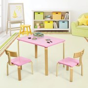 Mesa e 2 cadeiras de criança  de madeira Quarto Infantil Rosa