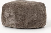 Pufe oval em teddy-bouclé Wolke
