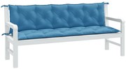 vidaXL Almofadões banco jardim 2pcs 180x50x7 cm mesclado tecido azul
