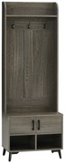 HOMCOM Móvel Cabide de Entrada com Sapateiro 3 Ganchos 2 Portas 2 Compartimentos e Prateleira de Armazenamento 60x34x170 cm Cinza | Aosom Portugal