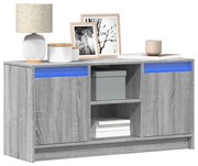vidaXL Móvel de TV com luzes LED derivados de madeira cinzento sonoma