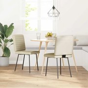 vidaXL Cadeiras de jantar 2 pcs couro artificial cor creme