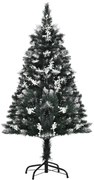 HOMCOM Árvore de Natal Artificial 120 cm com 222 Ramos 28 Decorações Suporte em Aço Dobrável e Base Destacável Verde | Aosom Portugal