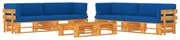 6 pcs conjunto lounge paletes pinho impregnado castanho mel