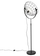 Candeeiro de pé industrial preto 50 cm ajustável - Hanze