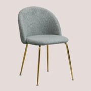 Cadeira De Jantar Em Chenille Kana Design Tropa & Dourado - Sklum