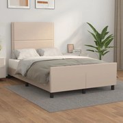 vidaXL Estrutura de cama sem colchão 120x190cm couro artif. cappuccino