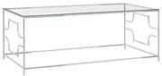 vidaXL Mesa de centro 120x60x45 cm aço inoxidável prateado e vidro