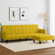 vidaXL Sofá-cama 2 lugares c/ apoio de pés veludo amarelo