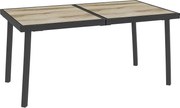 Outsunny Mesa de Jardim e de Jantar Exterior Tampo Efeito Madeira 145x85 cm | Aosom Portugal