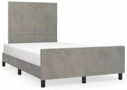 vidaXL Estrutura de cama sem colchão cinza claro Veludo
