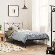 vidaXL Estrutura de cama com cabeceira 90x190 cm metal preto