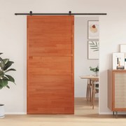vidaXL Porta de celeiro 100x208cm madeira de pinho maciça castanho mel