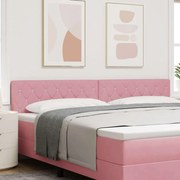 vidaXL Cabeceira Rosa em Veludo com Botão de Cristal e Tufting, 200 cm.