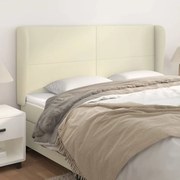 vidaXL Cabeceira cama c/ abas couro artificial 183x23x118/128 cm creme