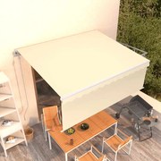 vidaXL Toldo retrátil automático com estore 4x3 m cor creme
