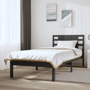 Estrutura cama solteiro 90x200 cm pinho maciço cinzento