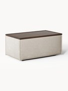 Pufe em mistura de linho com arrumação Lennon