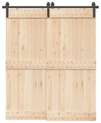 vidaXL Kit de ferragens para porta deslizante 183 cm aço preto