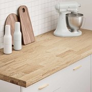 VidaXL Bancada de cozinha retangular 140x63,5x4 cm carvalho maciça