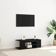 Armário de TV vidaXL com Luzes LED Carvalho Preto 90x39x30 cm Madeira Ingenere