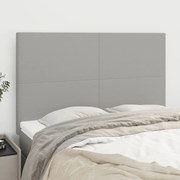 vidaXL Cabeceira de cama 4 pcs tecido 72x5x78/88 cm cinzento-claro