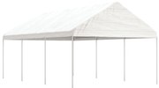 Gazebo com telhado 6,69x4,08x3,22 m polietileno branco