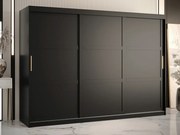 Roupeiro Ferfere 102, Preto, 200x250x62cm, 213 kg, Portas para roupeiro: Deslizante, Número de prateleiras: 9, Número de prateleiras: 9