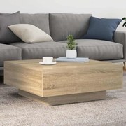vidaXL Mesa de centro 80x80x31 cm contraplacado carvalho sonoma