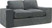 HOMCOM Sofá 2 Lugares em Chenille, Sofá de Sala 156 cm, Assento e Apoios de Braço Largos Acolchoados, 2 Almofadas, Cinza | Aosom Portugal