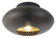 Candeeiro de tecto oriental preto com ouro 25 cm - Radiance Oriental