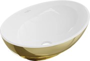 Mexen Elza lavatório de bancada 40 x 33 cm, branco/dourado - 21014006