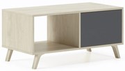Mesa de café com portas, sala de estar, modelo WIND, cor da estrutura Puccini, cor da porta Antracite Grey, mede 92x50x45cm de altura.