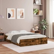 vidaXL Estrutura de cama c/ gavetas derivados madeira carvalho fumado