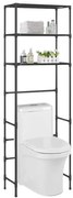 Estante com 3 prateleiras p/ casa de banho 53x28x169 cm preto
