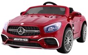 Carro elétrico para Crianças 12V  Mercedes AMG SL65 Rodas de EVA, Assento de couro Vermelho Pintado