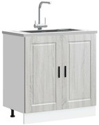 vidaXL Armário base para lavatório "Porto" Cinzento Sonoma