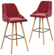 Bancos de bar 2 pcs veludo vermelho tinto