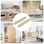 vidaXL Dowels de madeira 2 pcs Castanho Ø8 x 50 mm Madeira maciça