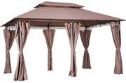 Pérgola de Jardim 3x4 m Pérgola de Exterior com Paredes Laterais Teto