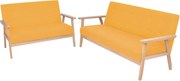 vidaXL Conjunto de sofás 2 pcs tecido amarelo
