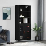 vidaXL Armário alto 69,5x34x180 cm derivados de madeira preto